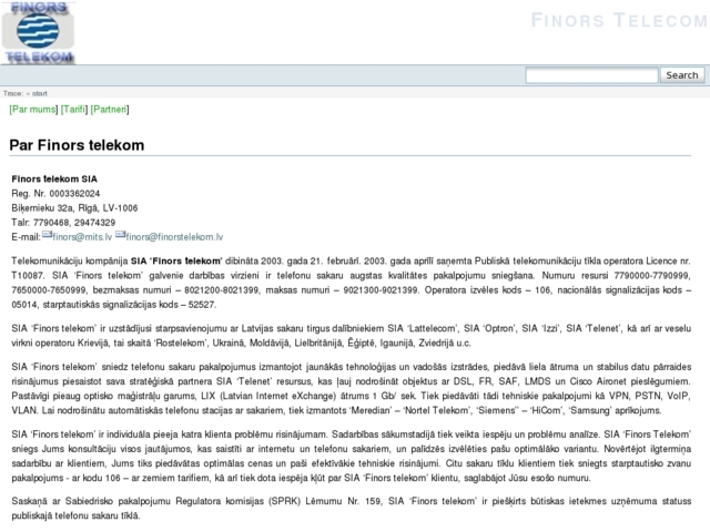 Finors telekom, SIA